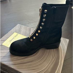 Jeffrey Campbell NEW
Women's Tonette Calf Hair Zip Stud Embellished Booties New